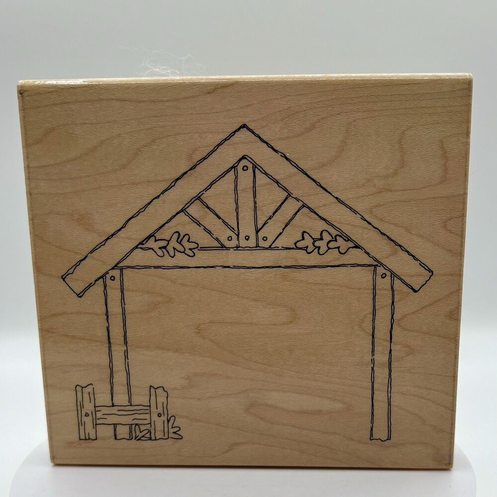 SACRED STABLE Wooden Rubber Stamp by JRL Arts & Crafts V179